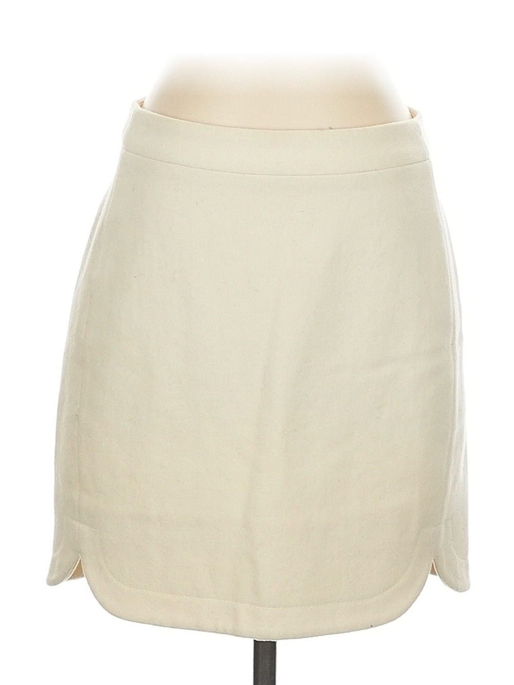 J. Crew Cream Mini Skirt with Curved Hem